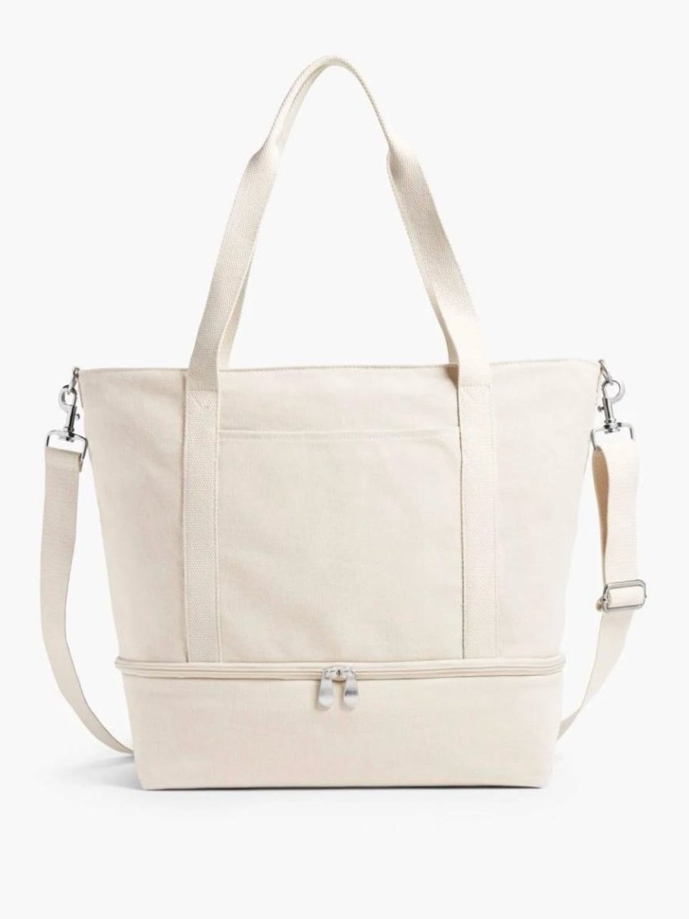 Lo & Sons Cream Canvas Tote with Removable Shoulder Strap